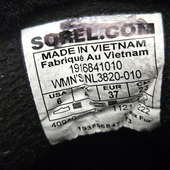 Sorel Whitney ll Sport lace up Black  Waterproof SnowBoot Sz 6 US - Picture 5 of 11